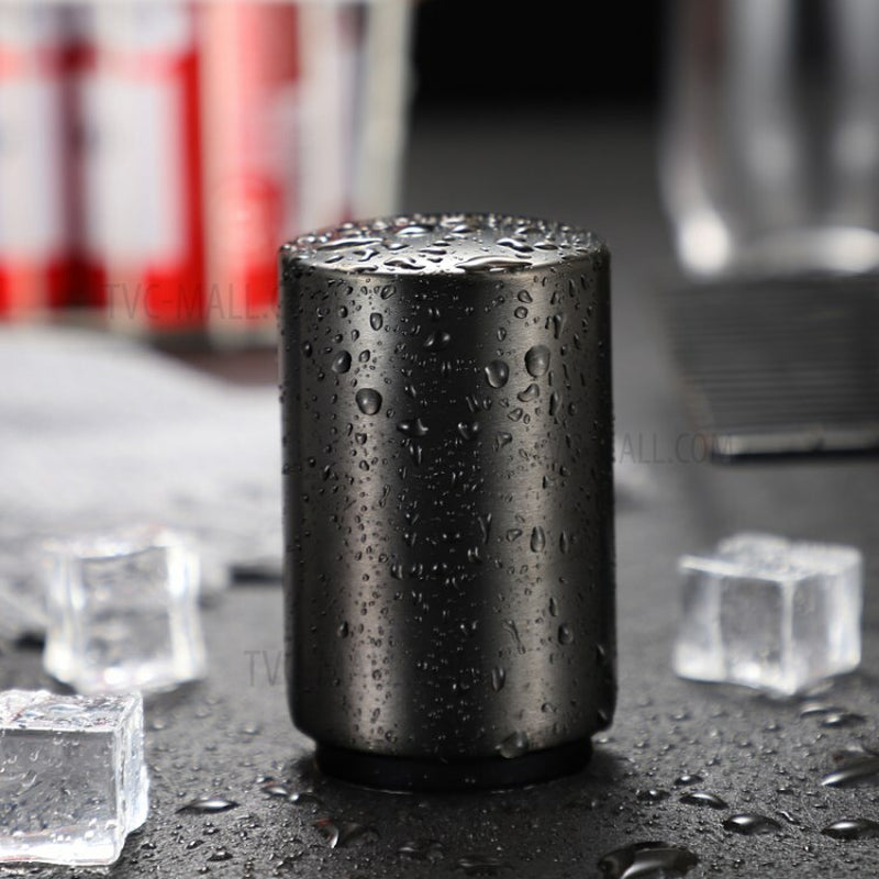 Magnet Automatic Beer Bottle Opener Push down Soda Cap Collector Stainless Steel