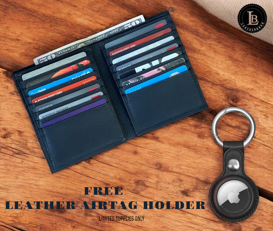 Men'S Genuine Leather Bifold Wallet Hipster Credit Card ID Holder RFID Blocking