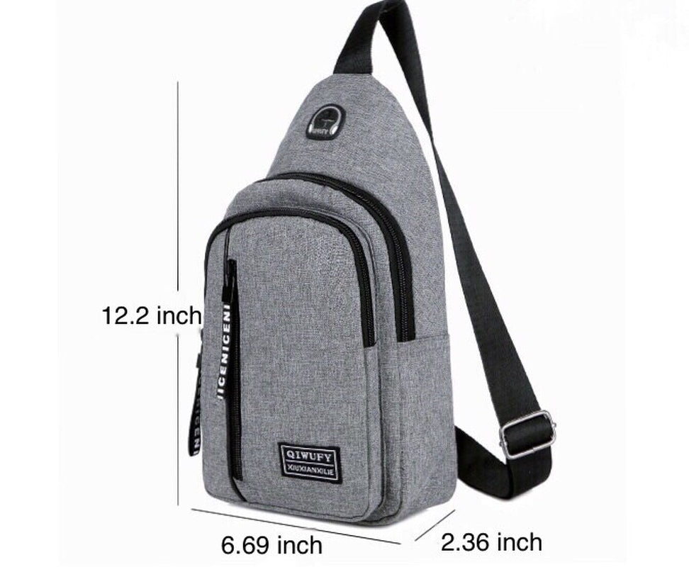 Mens Sling Bag Cross Body Handbag Chest Bag Shoulder Pack Sports Travel Backpack