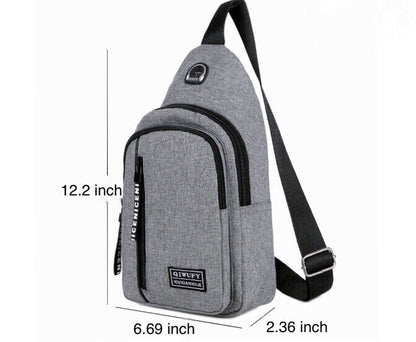 Mens Sling Bag Cross Body Handbag Chest Bag Shoulder Pack Sports Travel Backpack