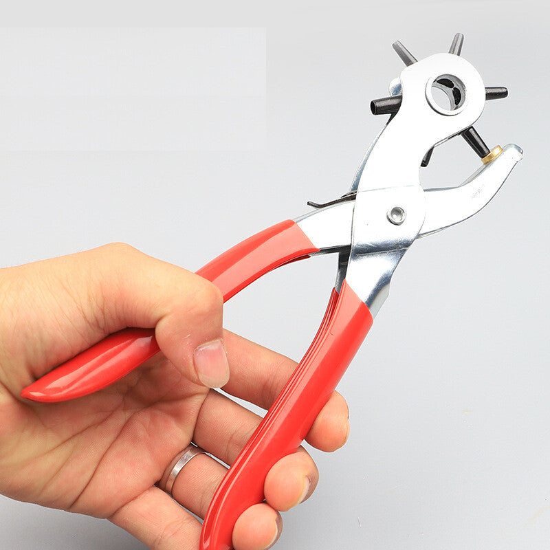 9" Leather Hole Punch Hand Pliers Belt Holes 6 Sized Puncher Heavy Duty Tool New