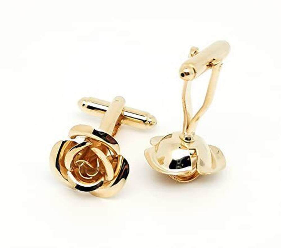 Rose Gold French Cufflinks with Gift Box French Shirt Jewelry Cufflinks Stainless Tuxedo Cuff