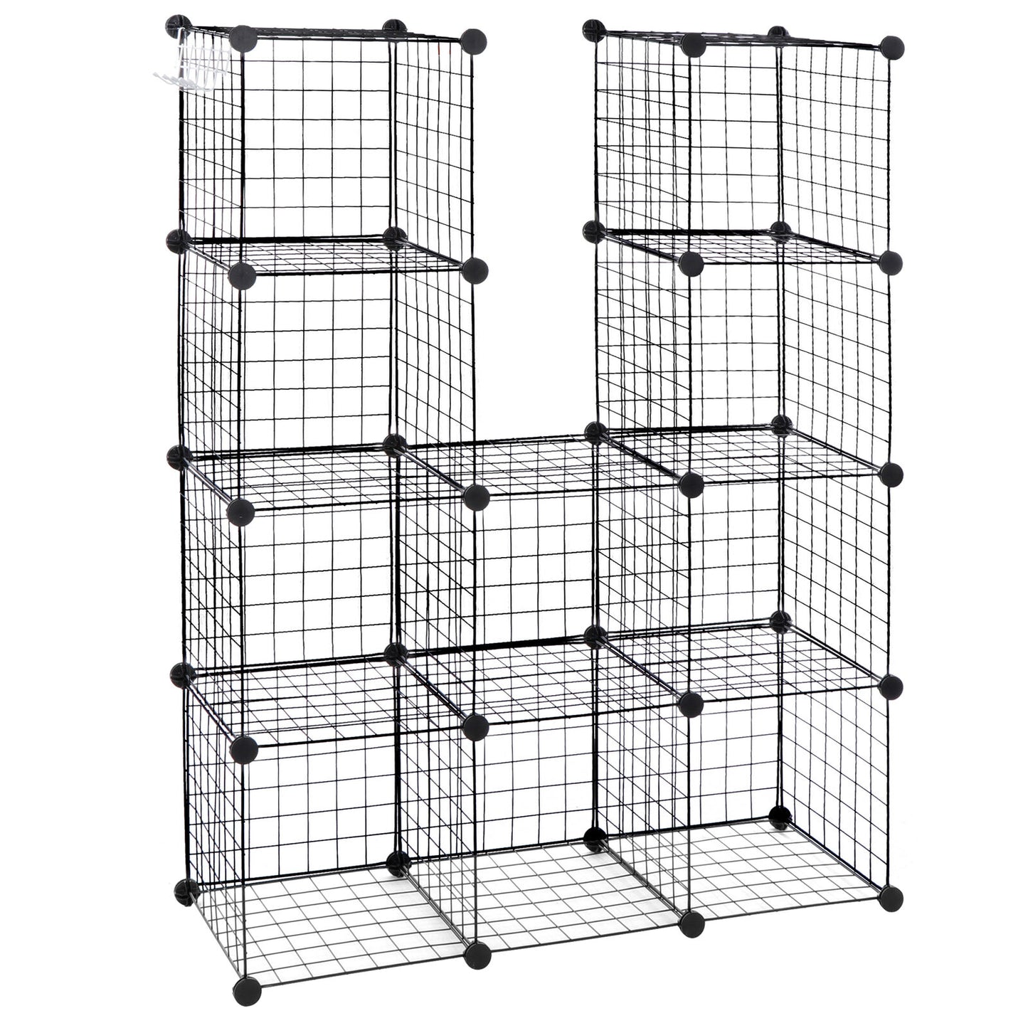 12-Cube Wire Storage Organizer – DIY Metal Bookshelf & Shelving Rack for Bedroom, Living Room, or Closet – Modern Industrial Design, Large Capacity