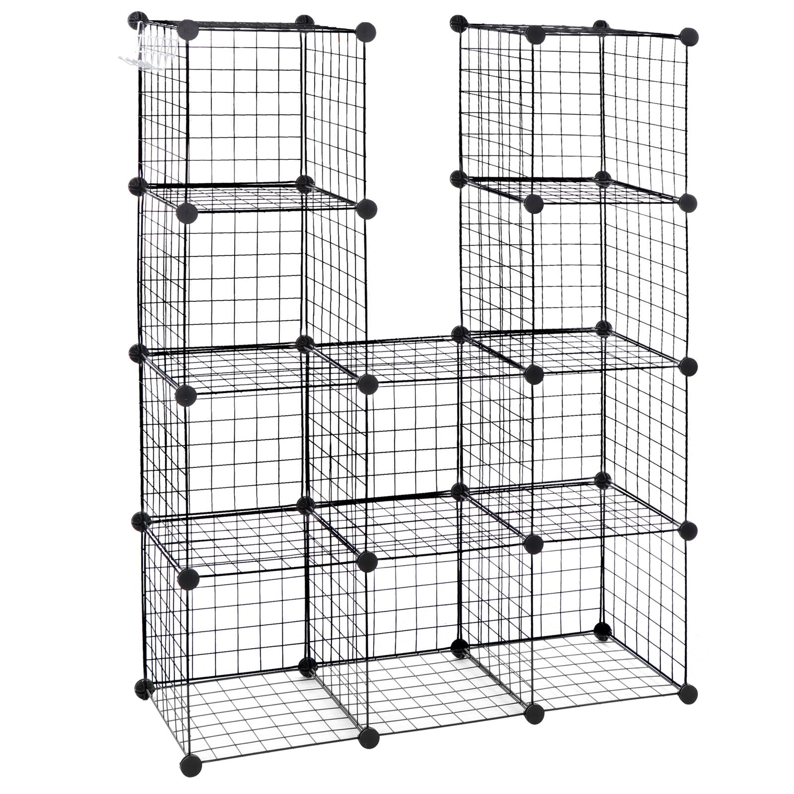 12-Cube Wire Storage Organizer – DIY Metal Bookshelf & Shelving Rack for Bedroom, Living Room, or Closet – Modern Industrial Design, Large Capacity