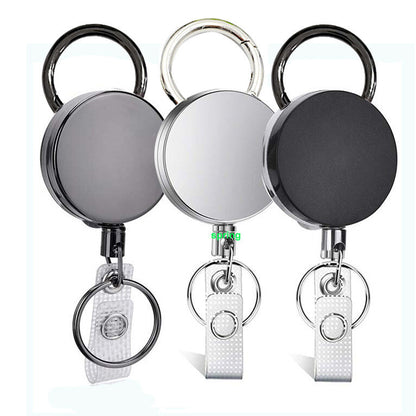 Retractable Badge Reel ID Card Holders Heavy Duty with Belt Clip Key Ring 2Packs