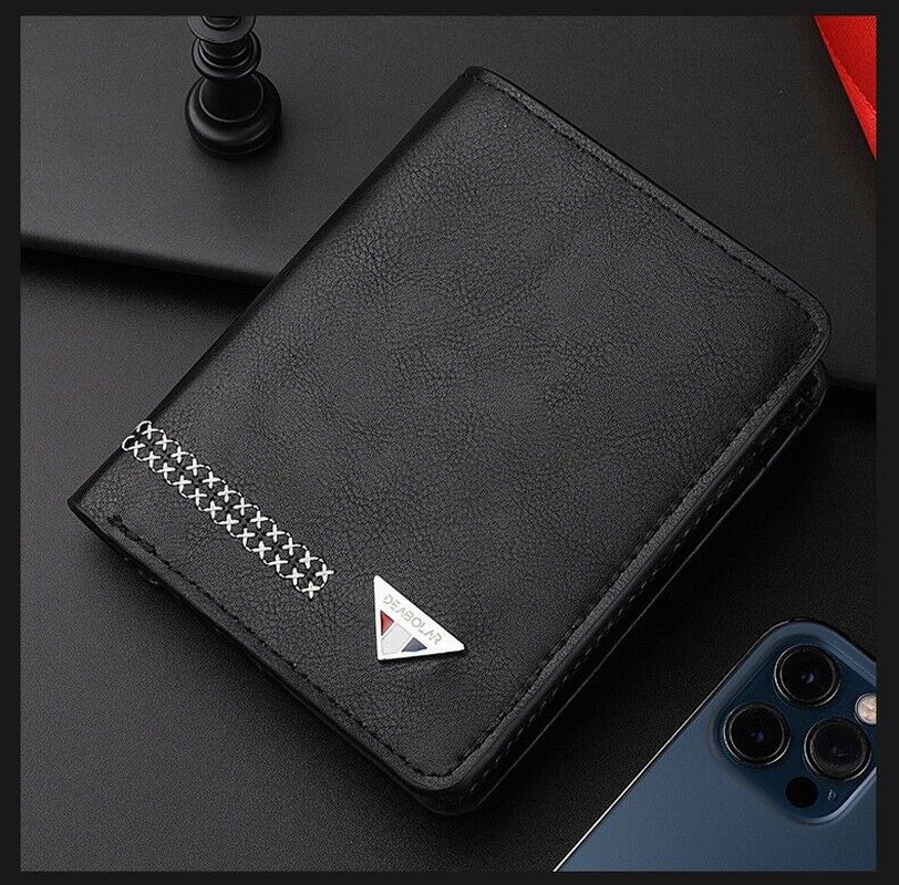 Men'S Functional Bifold Leather Wallet with ID Window Card Holder Slim Purse