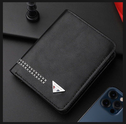 Men'S Functional Bifold Leather Wallet with ID Window Card Holder Slim Purse