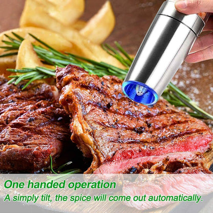 Salt and Pepper Grinder Electric Pepper Mill Stainless Steel Gravity Induction