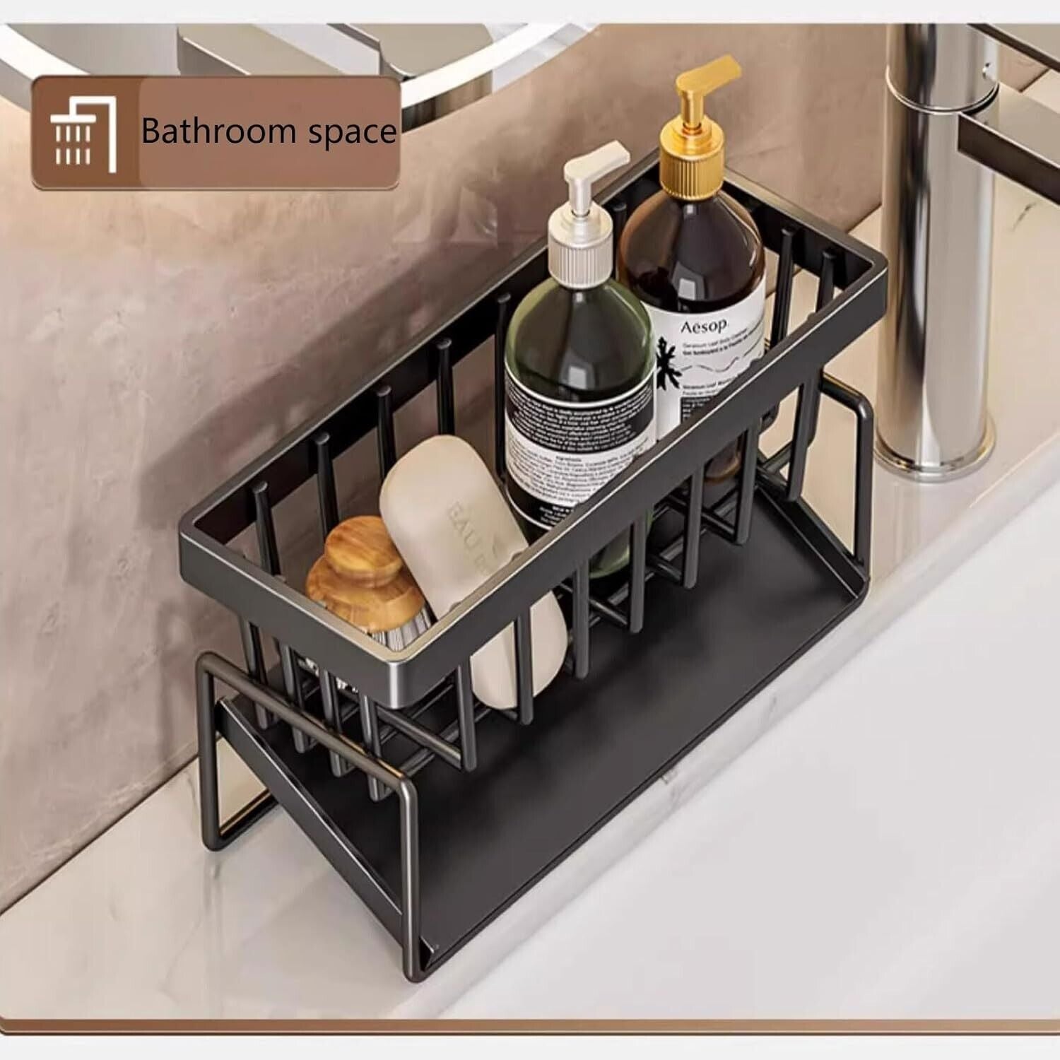 Kitchen Sink Cloth Rack Drain Rack Dishwasher Sponge Storage Rack Auto Drainage Tray