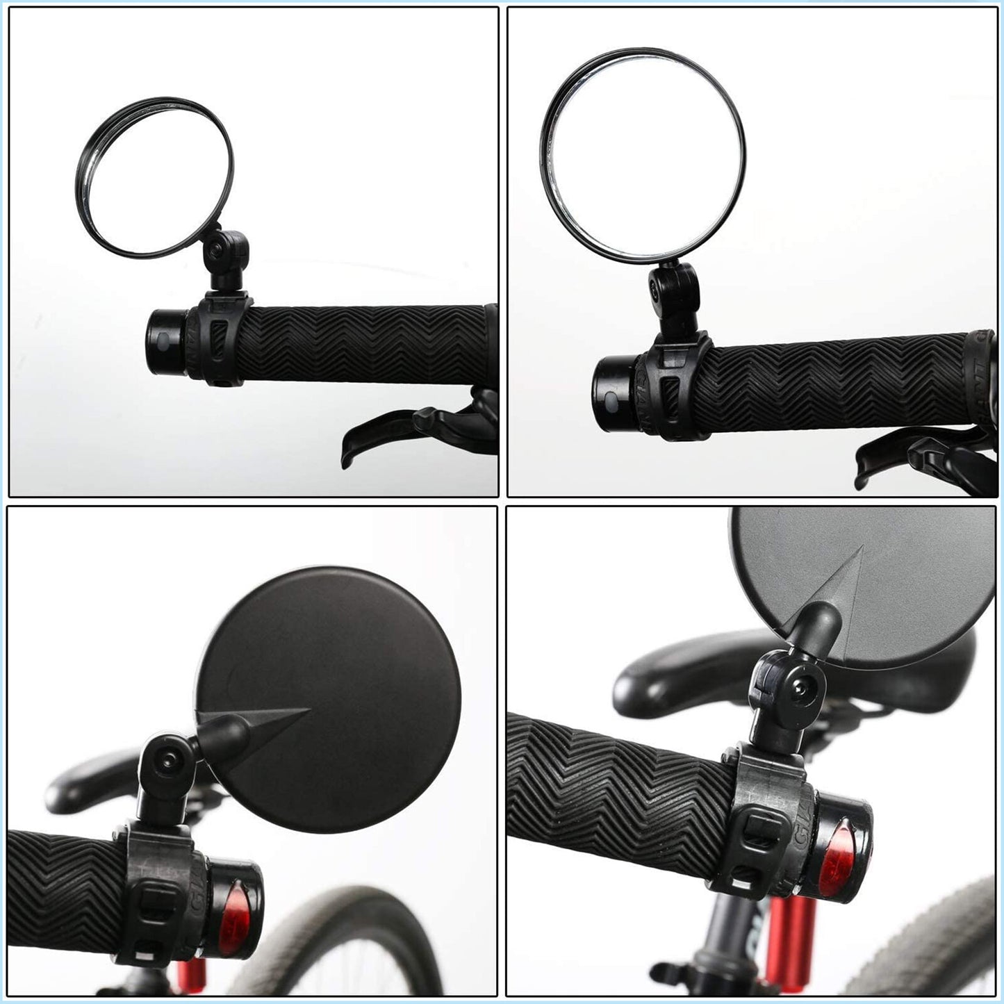 2Pcs Bike Mirror Rotaty round MTB Road Handlebar Bicycle Rear View Glass Cycling