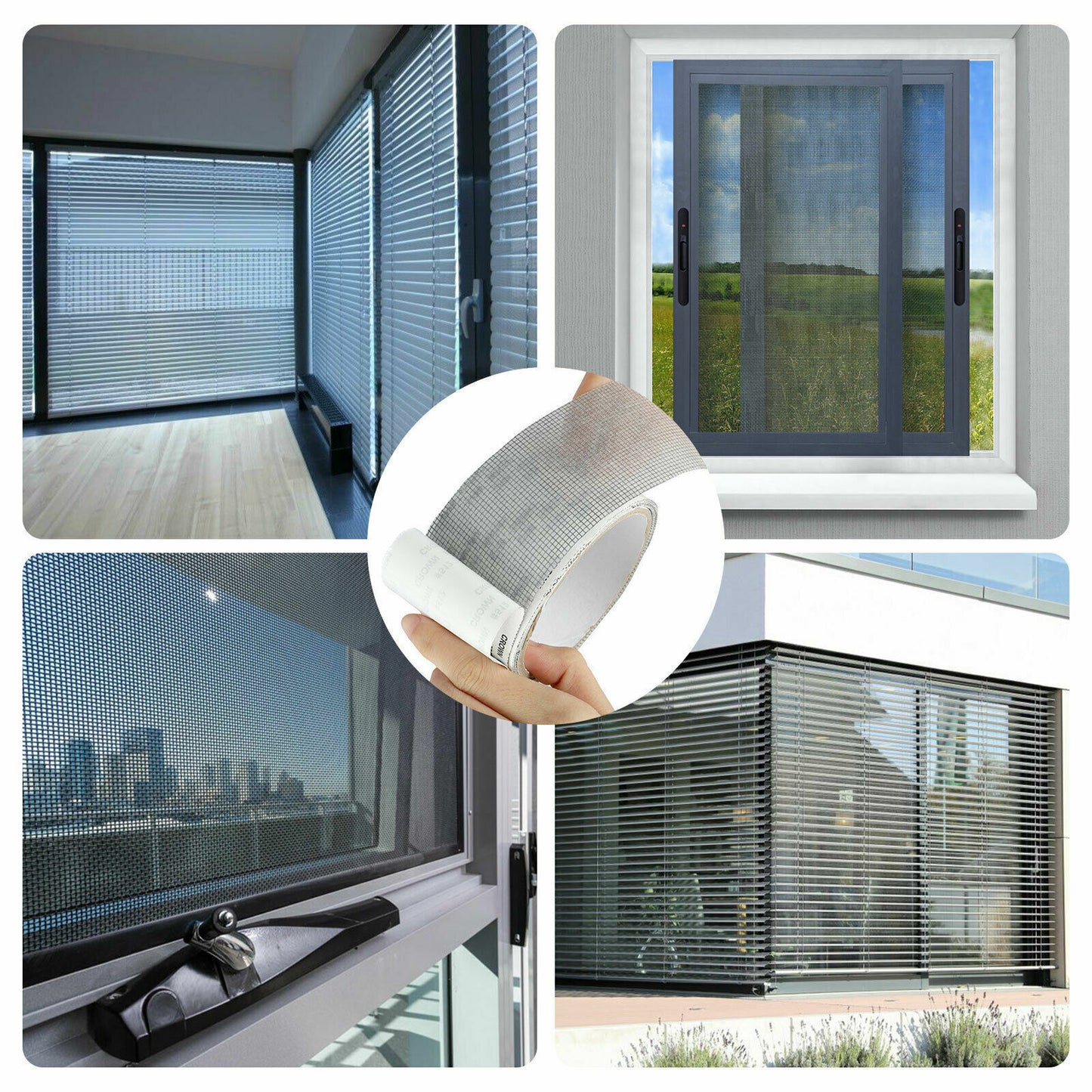 Strong Adhesive Screen Repair Tape - Easy DIY Fix for Window & Door Screens, Mesh, Tents & More | Durable Fiberglass, Waterproof, Cut to Any Size 