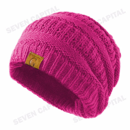Women'S Men Knit Slouchy Baggy Beanie Oversize Winter Hat Ski Fleece Slouchy Cap