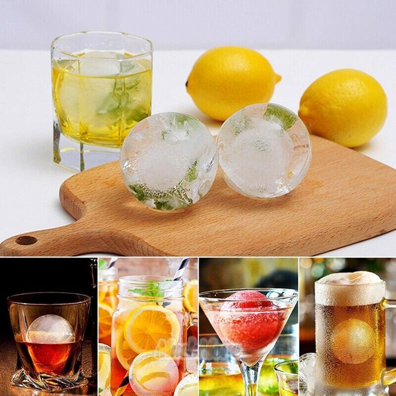 Silicone Ice Cube Ball Maker – 8 Large Round Ice Sphere Molds for Cocktails, Whiskey & More – Food-Grade, Easy Release, Reusable Tray with Funnel