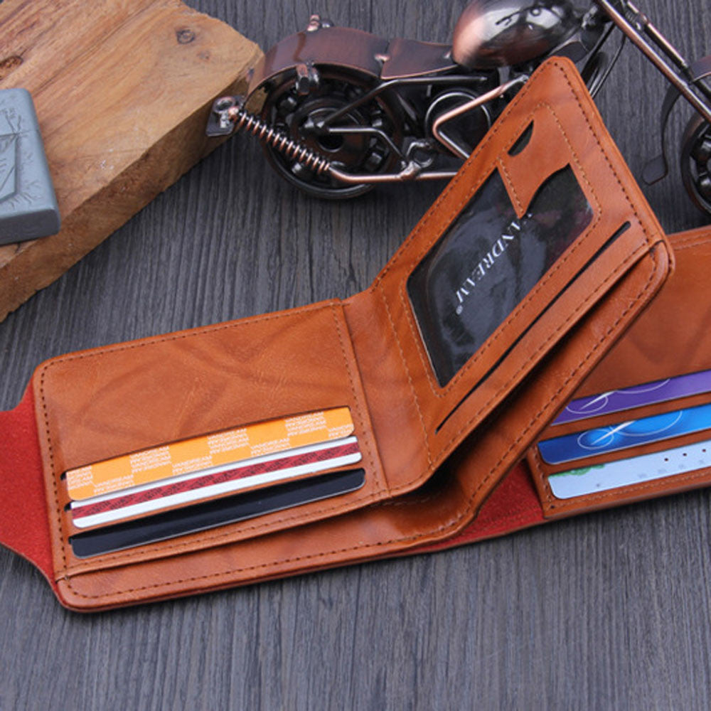 Men'S US 100 Dollar Bill Leather Wallets Bifold Photo Card Holder Handbag Clutch