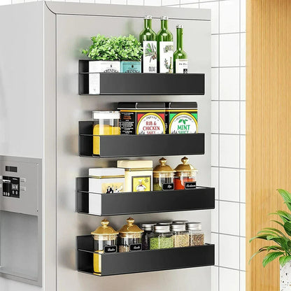 2 Magnetic Fridge Storage Shelf Spice Rack Space Saving for Side of Refrigerator