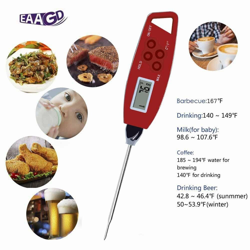 Electronic Digital Instant Read Meat BBQ Smoker Grill Kitchen Probe Thermometer