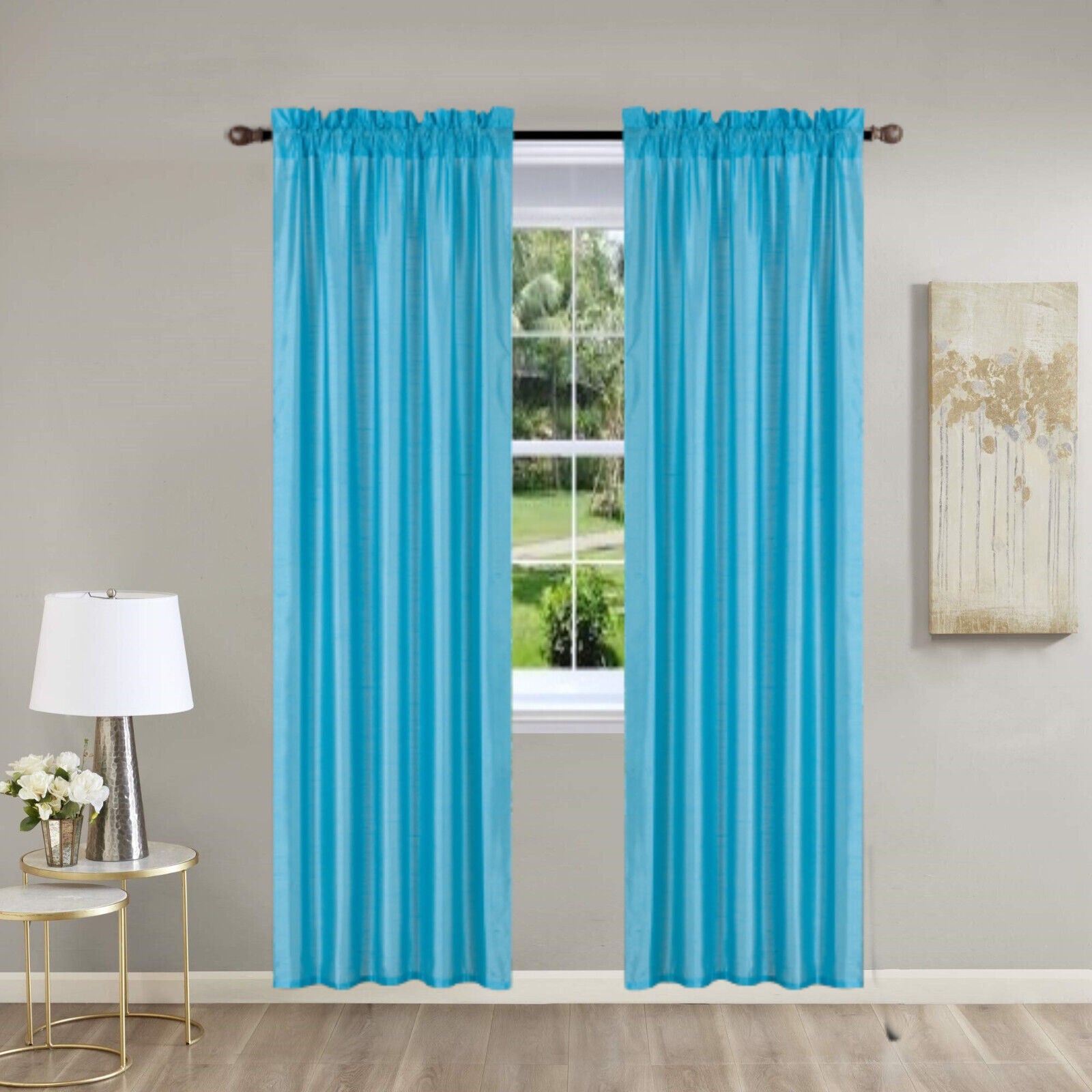 pinch pleat curtains, Unlined Rod Pocket Window Curtain Panels 2 Pack Sheer & Light, Fits 2” Rod, Home Decor Upgrade, 3 Sizes Available – Non-Blackout