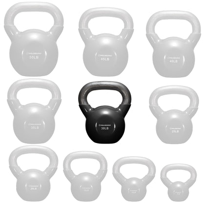 Vinyl Coated Cast Iron Kettlebell, 5 Lbs to 50 Pound Weights