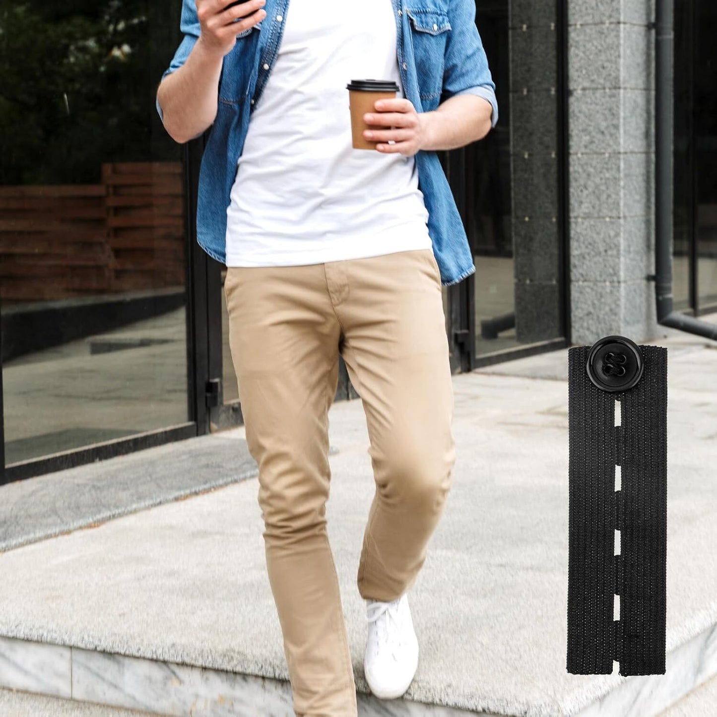 10× Waist Extender Button Elastic for Jeans Pants Button Extender Women Men US