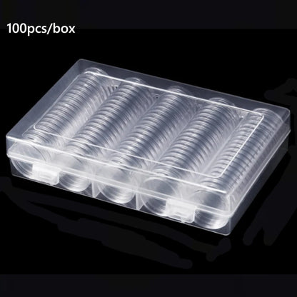 Transparent round COINNING Box Capsules Storage Containers Home Supplies