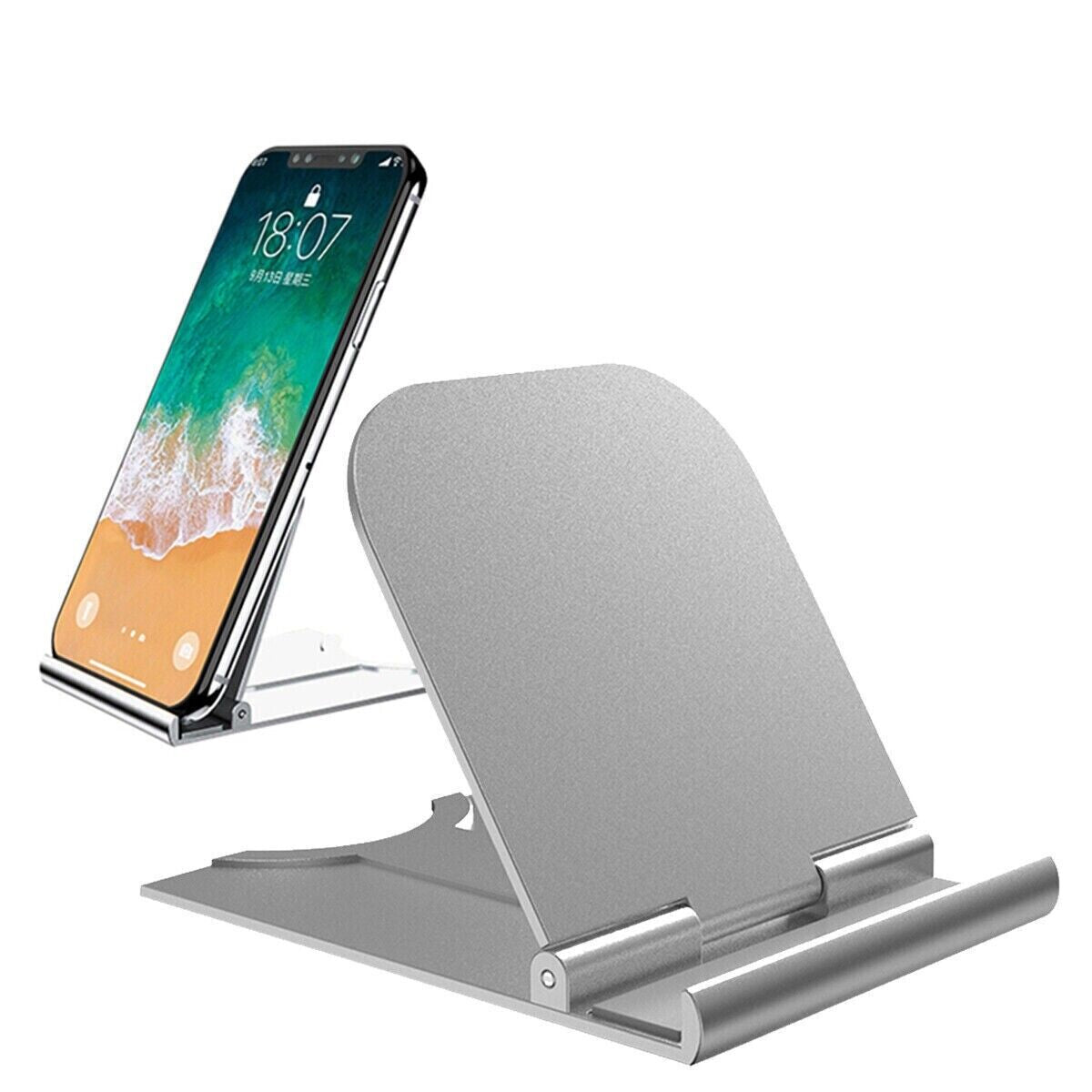 Adjustable Foldable Phone Stand Holder Multi-Angle Desk Mount for iPhone Samsung Tablets iPads E-Readers Durable Smartphone Cellphone Folding Portable