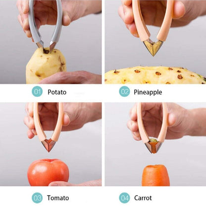 Fruit Eye Peeler & Strawberry Huller – Pineapple Eye Remover Kitchen Tool