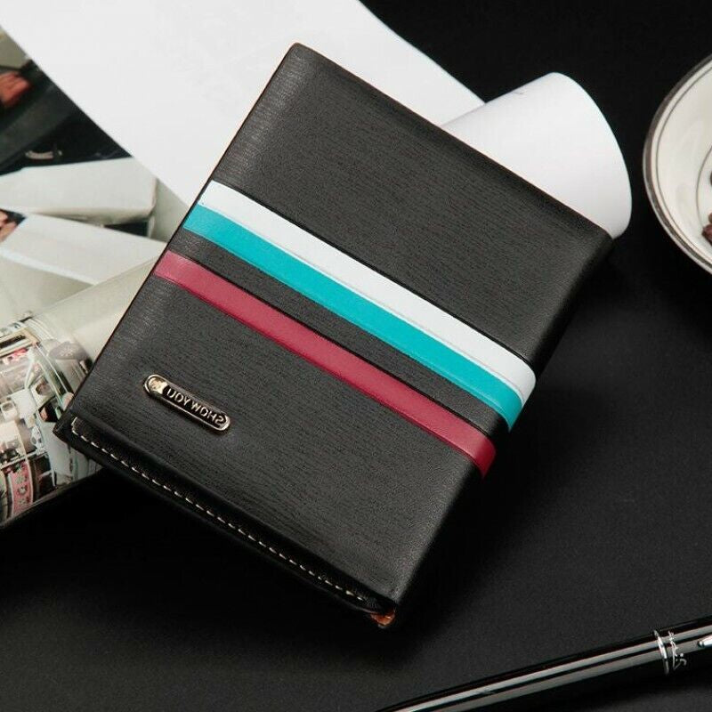 Mens Leather Wallet Bifold Card Holder Billfold Slim Clutch Money Pocket Handbag