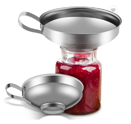 Stainless Steel Canning Funnel Set (2 Pc) – Wide Mouth Funnels for Mason Jars, Jam, Preserves & Kitchen Use | Durable, Rust-Resistant & Easy to Clean