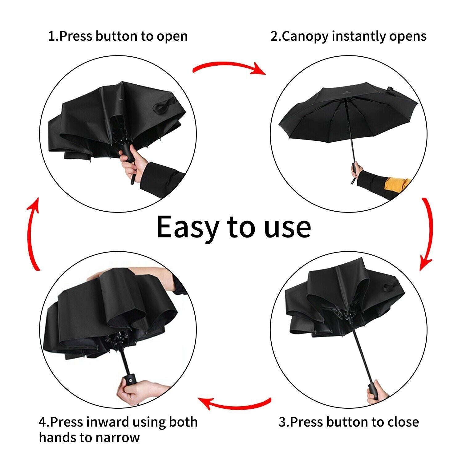 Automatic Umbrella Sun and Rain Anti-Uv Windproof 3 Folding Compact Umbrella HOT