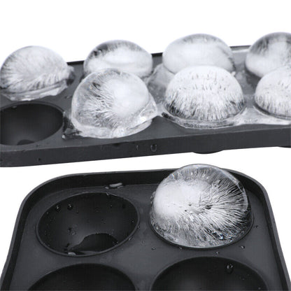 Silicone Ice Cube Ball Maker – 8 Large Round Ice Sphere Molds for Cocktails, Whiskey & More – Food-Grade, Easy Release, Reusable Tray with Funnel