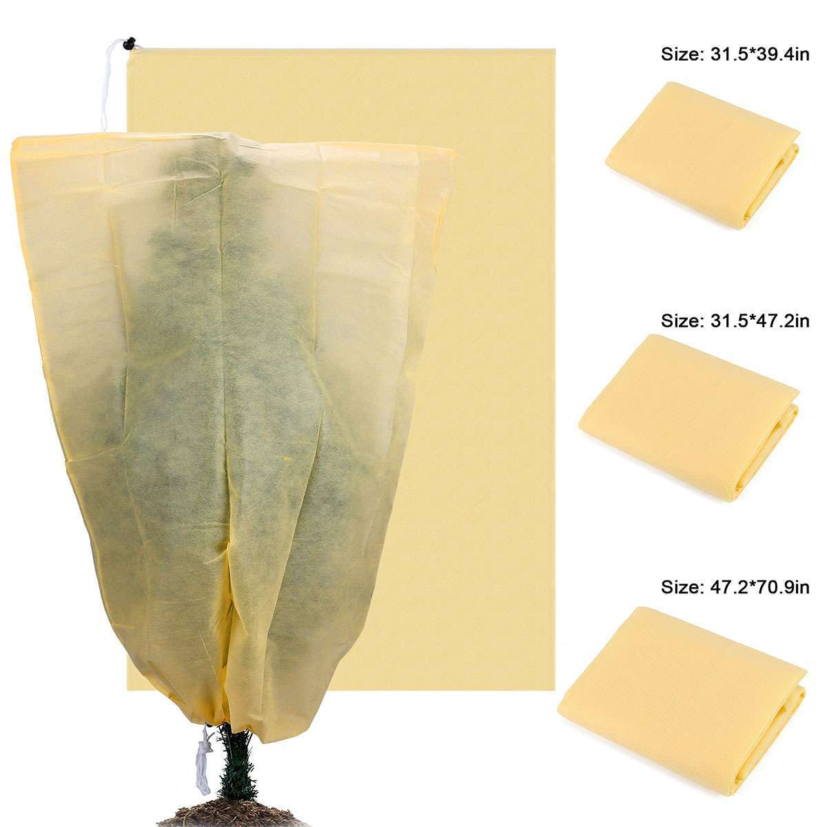 1/2/4X Reusable Plant Covers Freeze with Drawstring for Winter Frost Protection