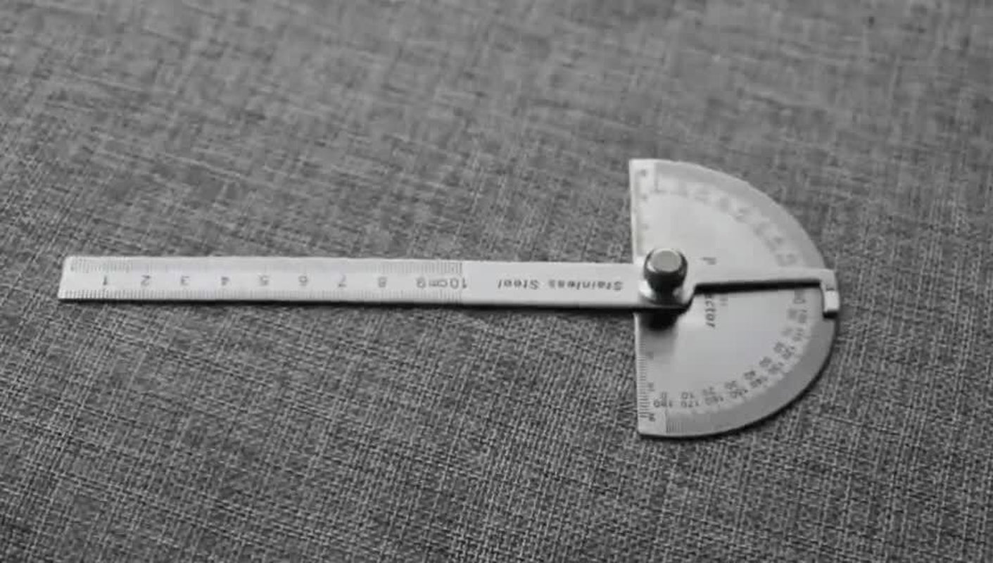 Protractor Angle Finder Arm Stainless Steel Measuring Ruler Tool 180 Degree USA