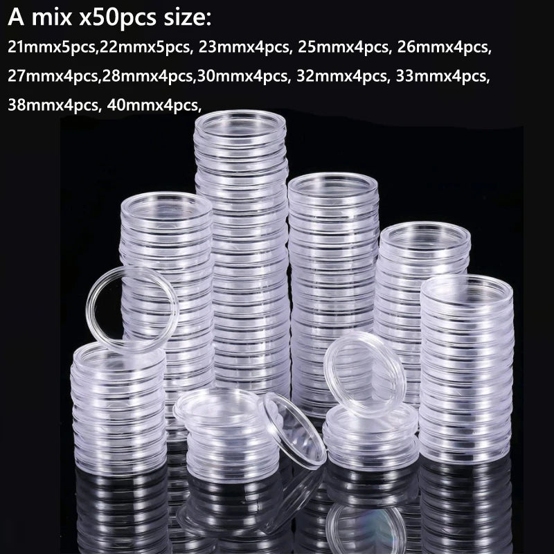 Transparent round COINNING Box Capsules Storage Containers Home Supplies