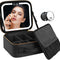 Travel Makeup Bag with LED Lighted Makeup Case with Mirror 3 Color Setting