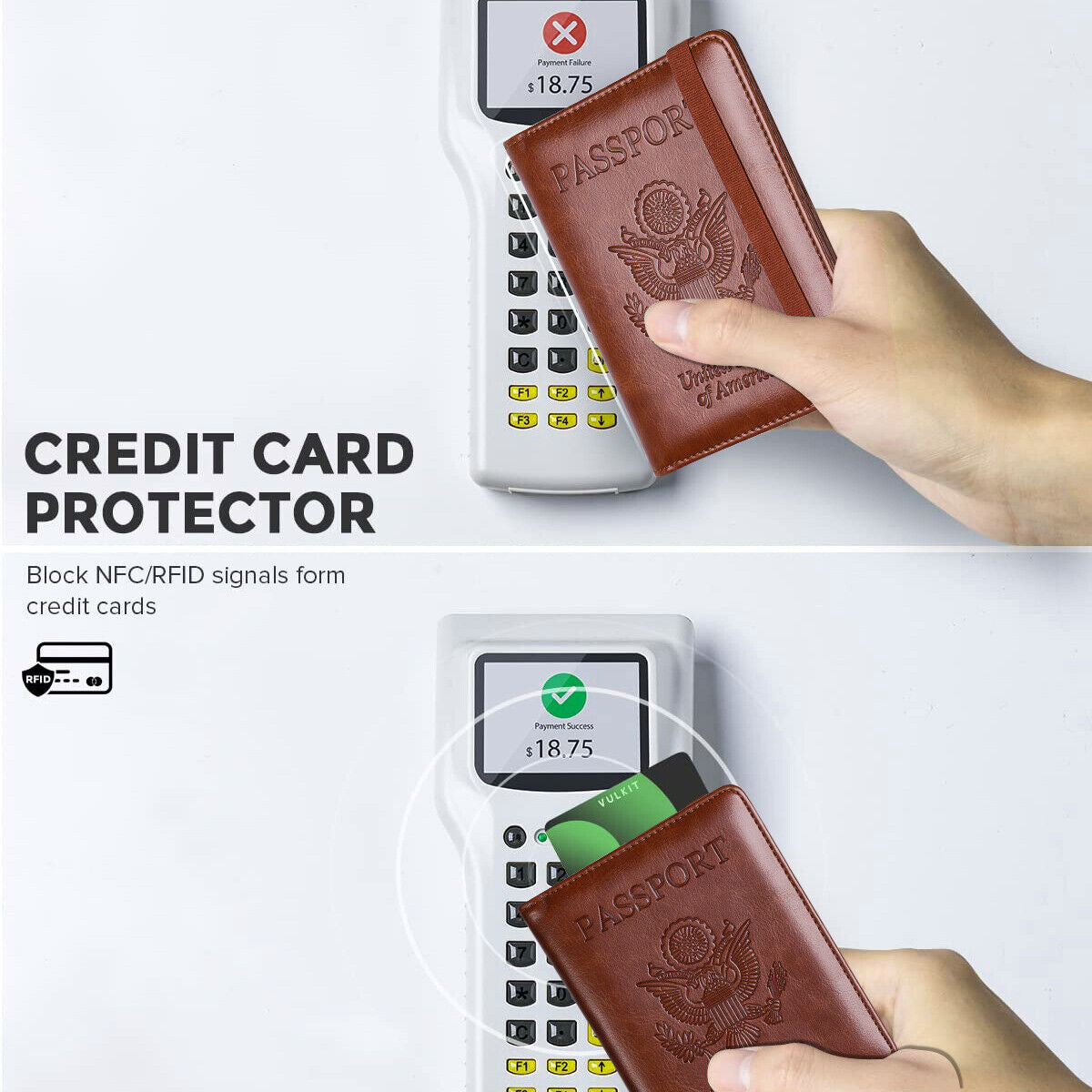 RFID Blocking Leather Passport Holder – Slim Wallet Cover with Card Slots for Men & Women | Airport Must-Have Organizer Travel Essentials