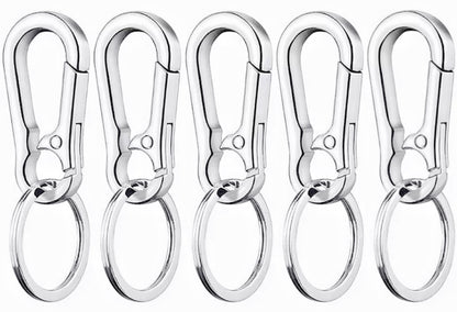 Carabiner Keychain Clip Key Ring Chain Holder – Rust-Free Zinc Alloy, Detachable Ring, Pack of 5/10 – Durable & Stylish Key Holder for Outdoor Use