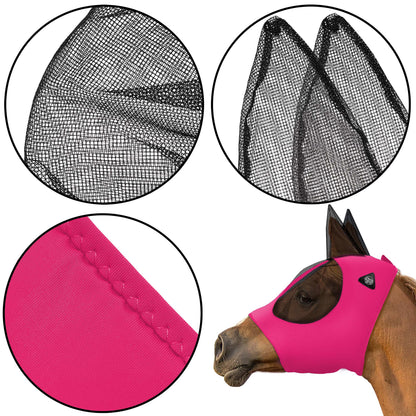 Lycra Horse Fly Mask, Breathable Fabric, Mesh Eyes & Ears, UV Protection