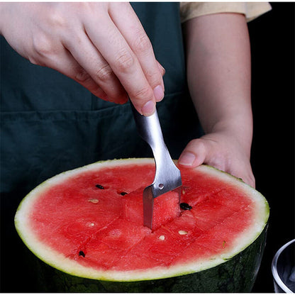 3/1 Watermelon Slicer Cutter,2-In-1 Fork Stainless Steel Fruit Cutting Artifact