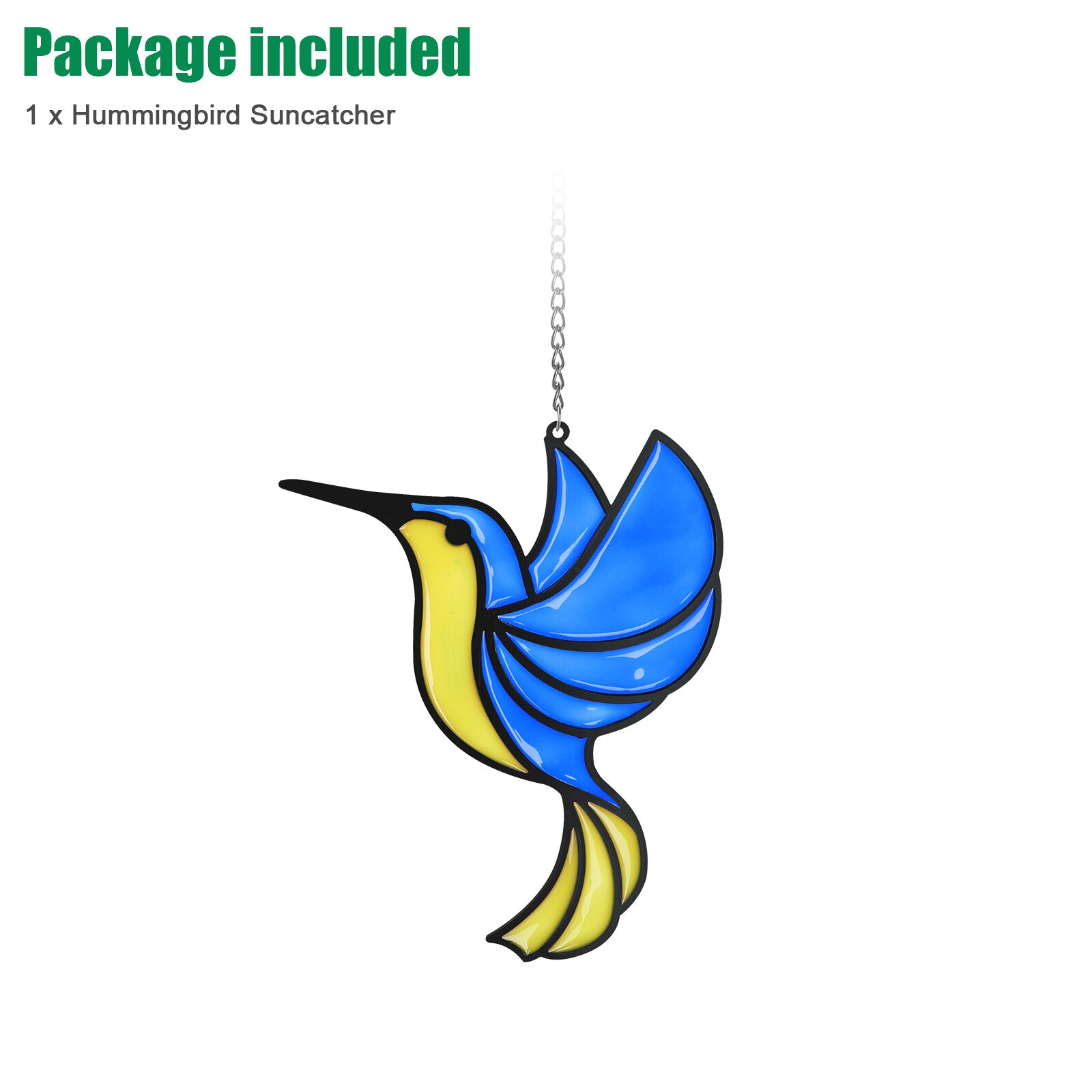 Hummingbird Suncatcher Stained Alloy Birds Garden Hanging Pendant Home Art Decor