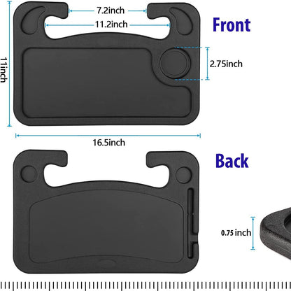 Must-Have Car Steering Wheel Tray Desk – Double-Sided Laptop, Food & Drink Holder! Lightweight, Portable, Perfect for Work, Travel & Drivers