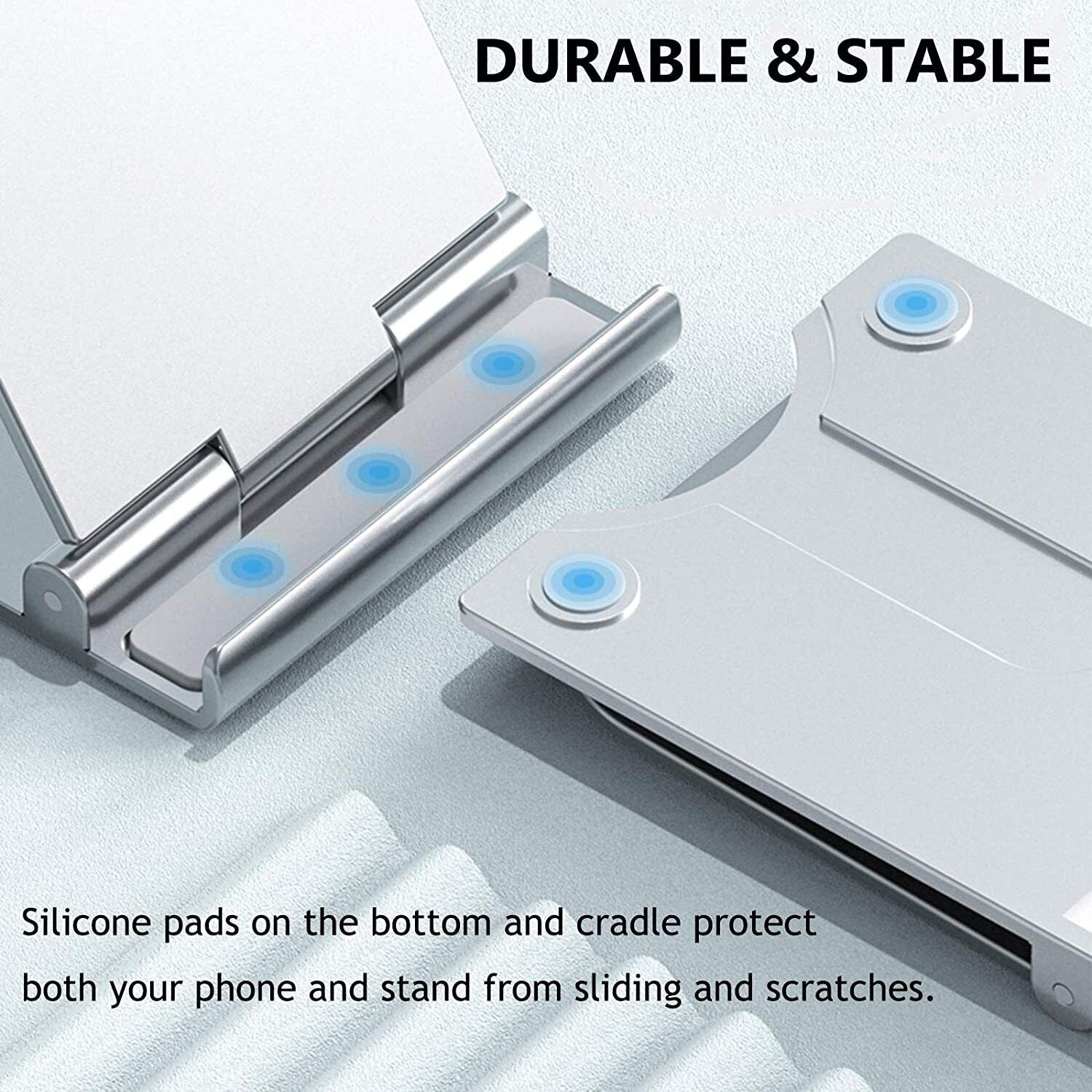 Adjustable Foldable Phone Stand Holder Multi-Angle Desk Mount for iPhone Samsung Tablets iPads E-Readers Durable Smartphone Cellphone Folding Portable