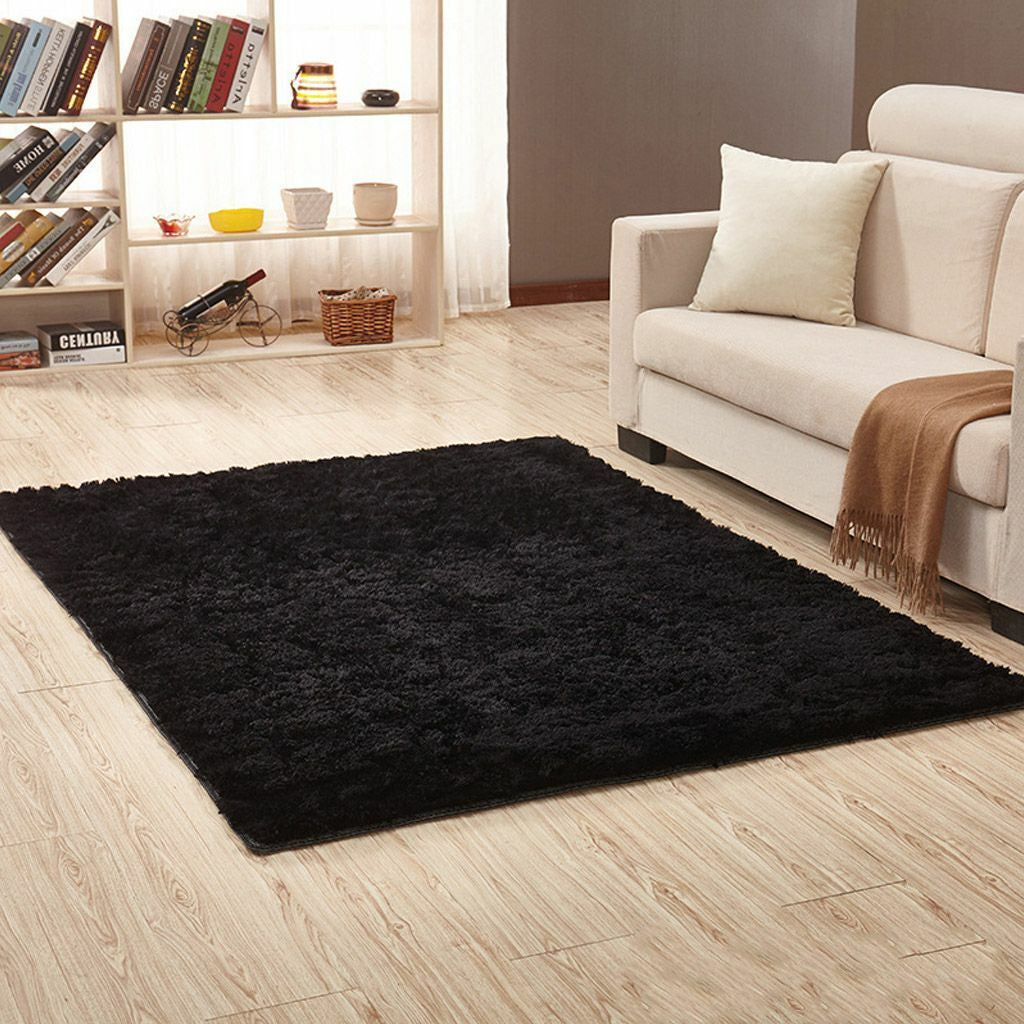 Fluffy Rugs Anti-Skid Shaggy Area Rug Dining Room Carpet Floor Mat Home Bedroom