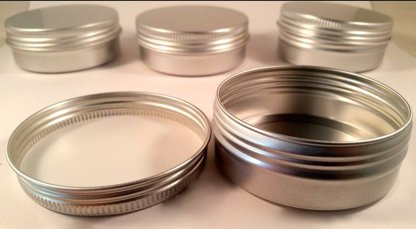 jewelry jar Silver Aluminum Tin Containers - Rust-Proof, Leak-Free Travel Jars for Cosmetics, Soap & DIY (Multiple Sizes)