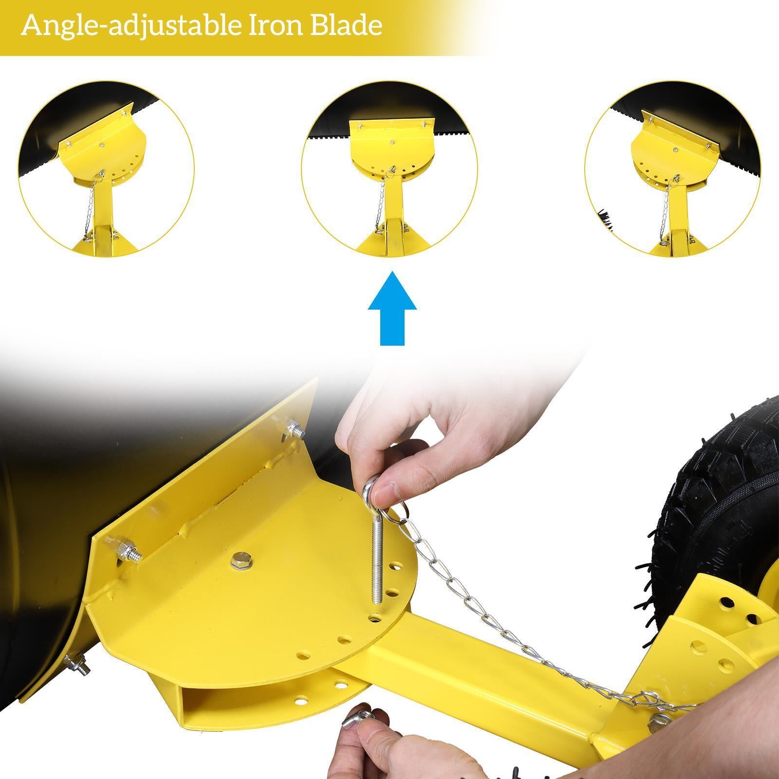 Snow Shovel with Wheels | Heavy Duty Rolling Adjustable Snow Pusher for Easy Snow Removal | Durable, High Capacity, Back-Friendly Design