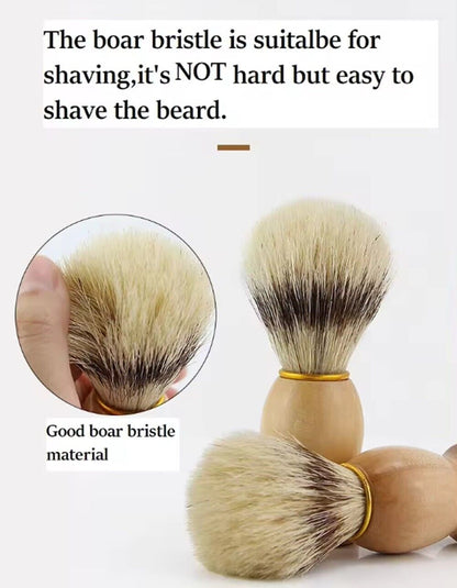 Wooden Handle Mustache Beard Brush – Boar & Nylon Bristles for Grooming, Styling & Wet Shaving | Perfect for Facial Hair Care, Soft & Durable Design