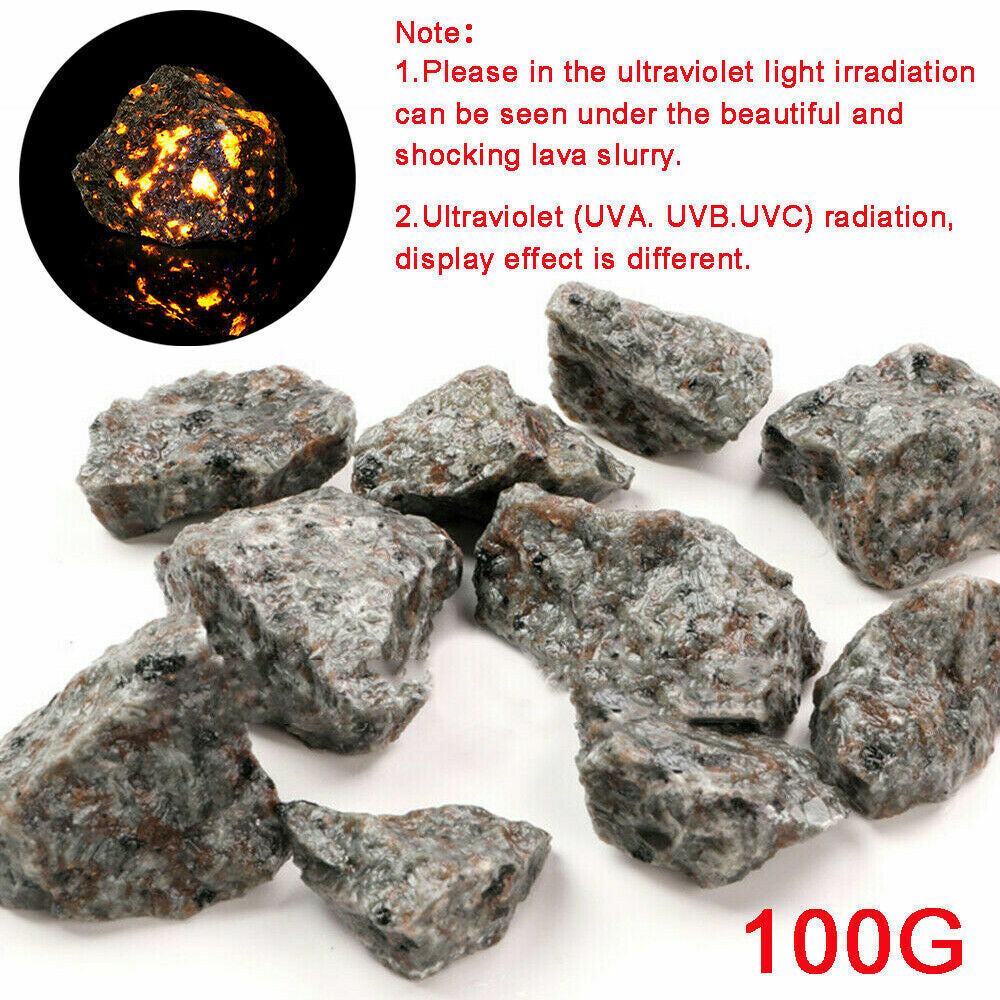 Orange Stone Crystal Natural 100G Flame Fire Stone Syenite Containing Fluorescent Sodalite Rough Raw