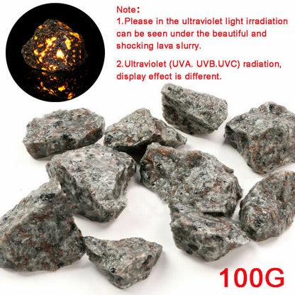 Orange Stone Crystal Natural 100G Flame Fire Stone Syenite Containing Fluorescent Sodalite Rough Raw