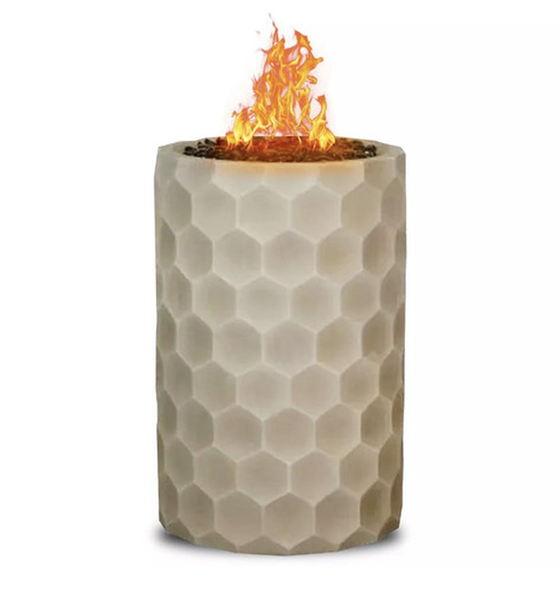 Gas Firepit Outdoor Patio Heater – Stylish Honeycomb Stone Look, Easy Ignition, Stainless Steel Burner for Clean Burn, Perfect for Cozy Gatherings 