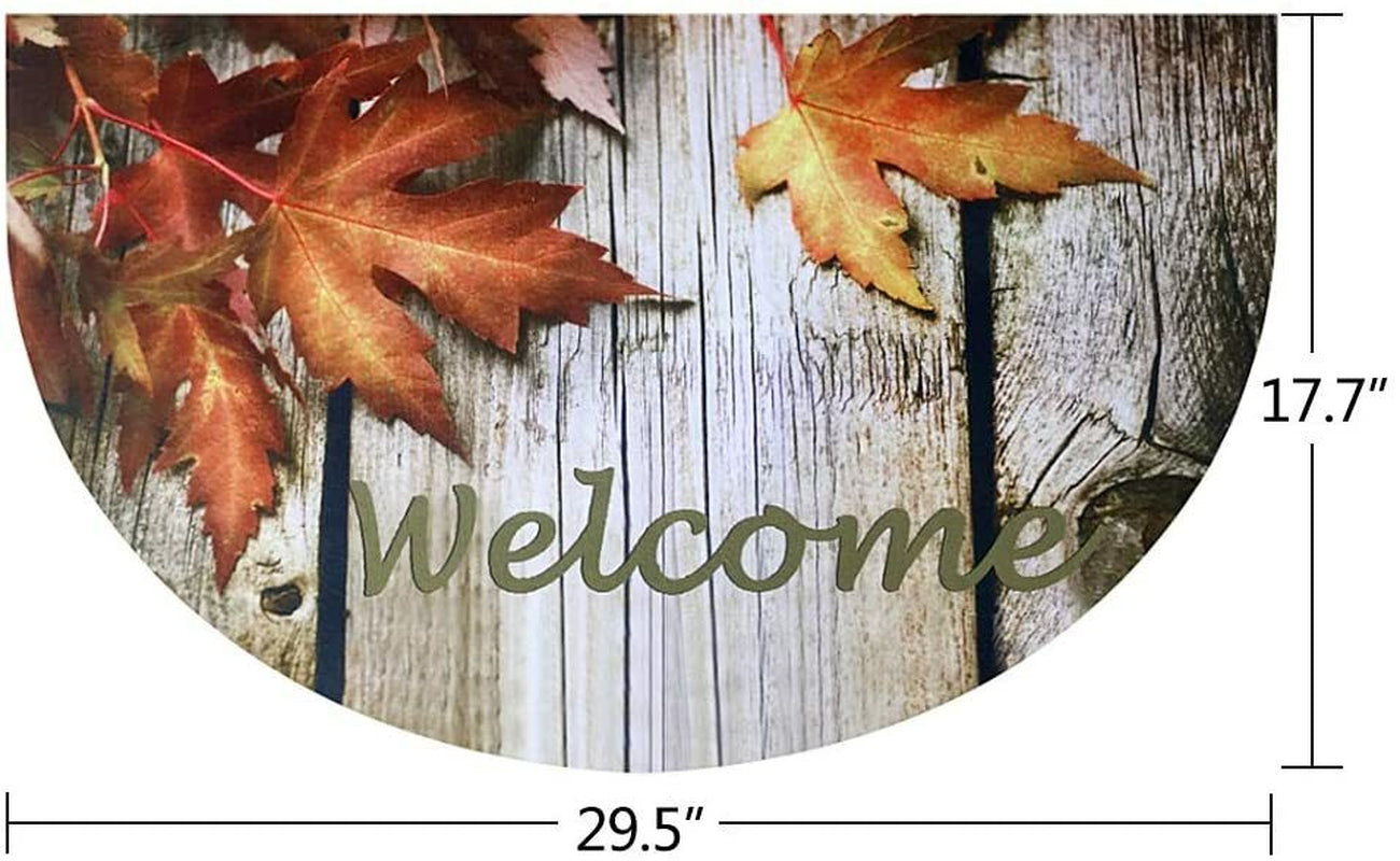 Half round Rubber Door Mat, Decorative Indoor Outdoor Non Slip Front Door Mat