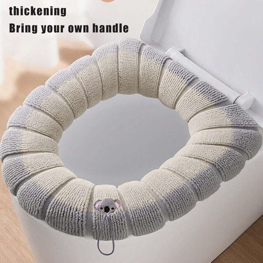 Cozy Bathroom Soft Thicker Stretchable Toilet Seat Cover – Washable & Warmer Cushion Mat for Cold Mornings | Viral Comfort Find